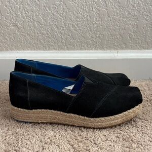 Toms Black Espadrille Flats